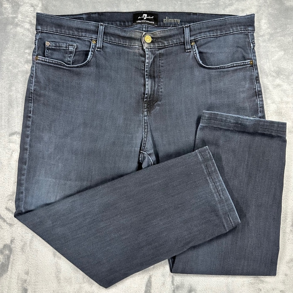 7 For All Mankind Slimmy Luxe Performance Jeans Dark Wash Mens 40